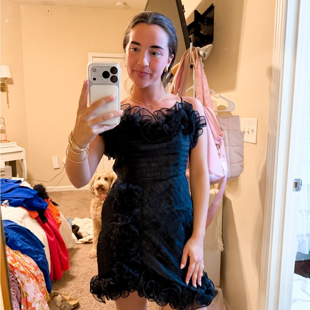 DO+BE Black Ruffle Mini Dress